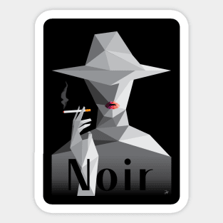 Noir french woman smoking art Sticker